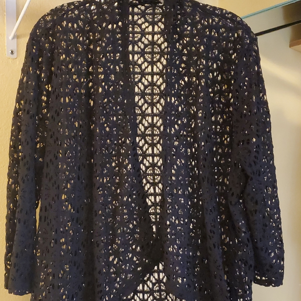 Eve & Maddie Elegant Black Lace Women's overlay Sz 2X